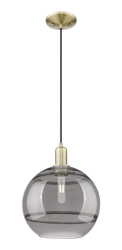 Arcadia Mini Pendant Antique Brass 12 Inch