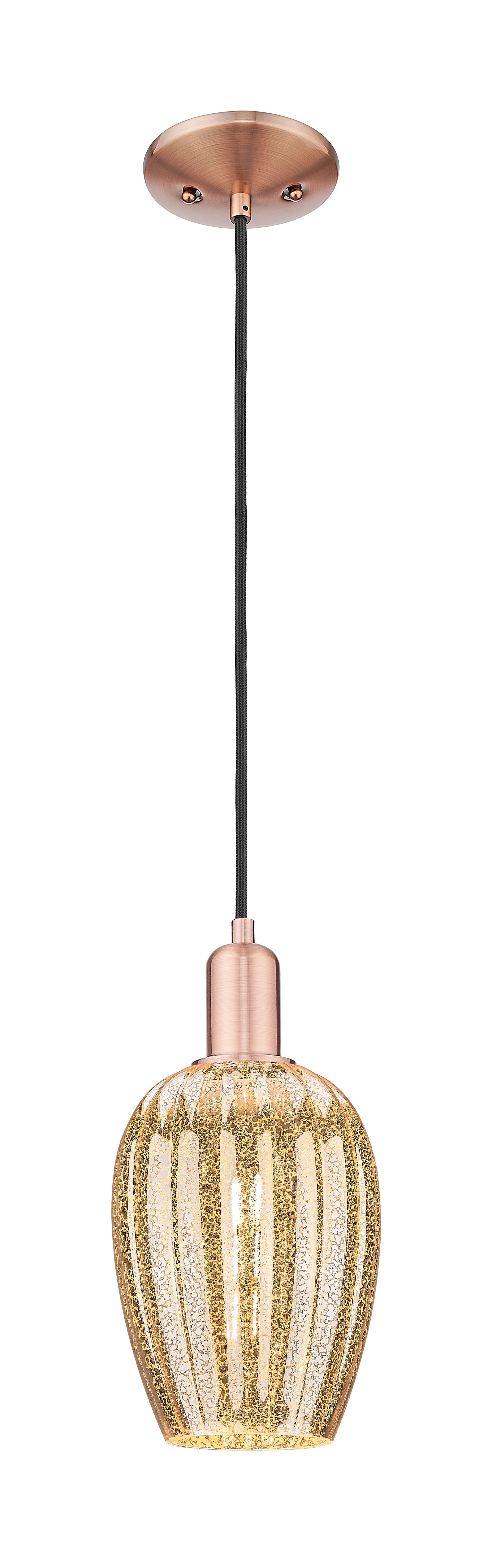 Arcadia Mini Pendant Antique Brass Dimmable