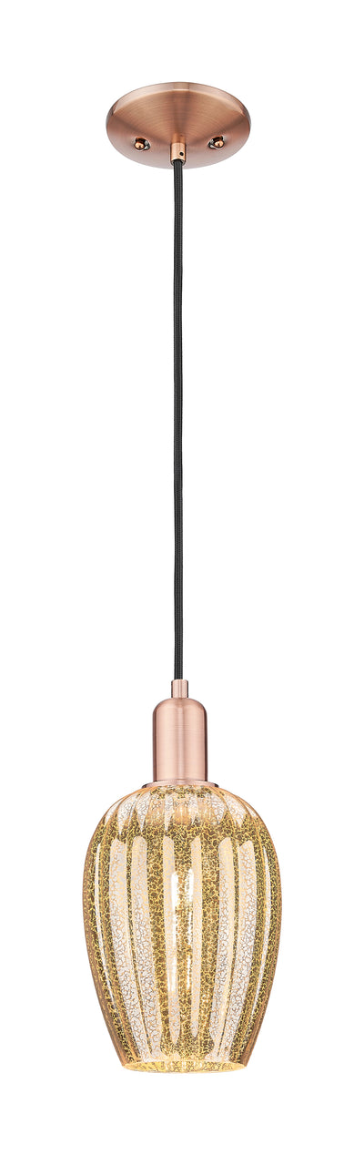 Arcadia Mini Pendant Antique Brass Dimmable