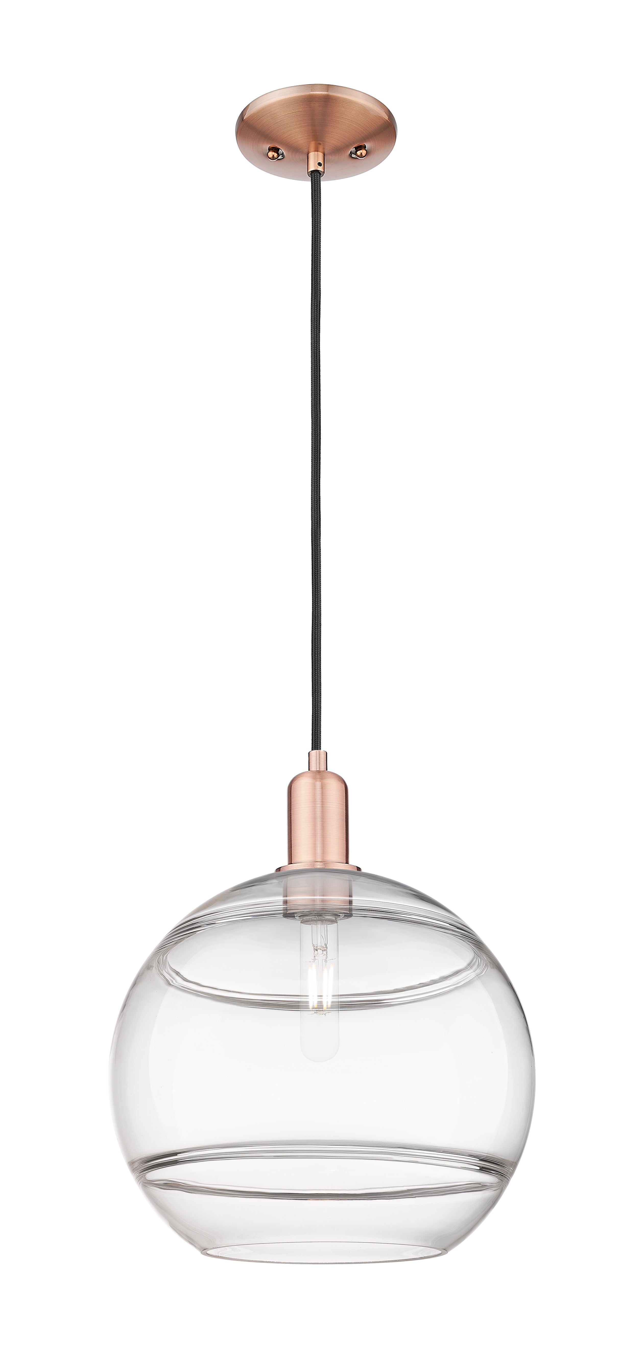 Arcadia Mini Pendant Antique Brass 12 Inch