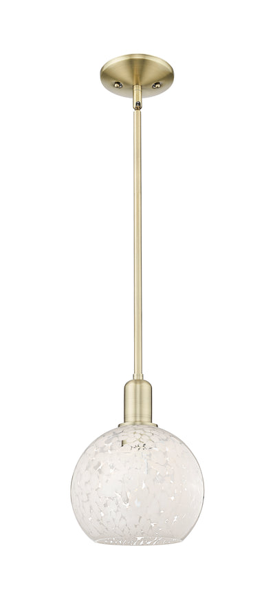 Arcadia Mini Pendant Antique Brass 8 Inch
