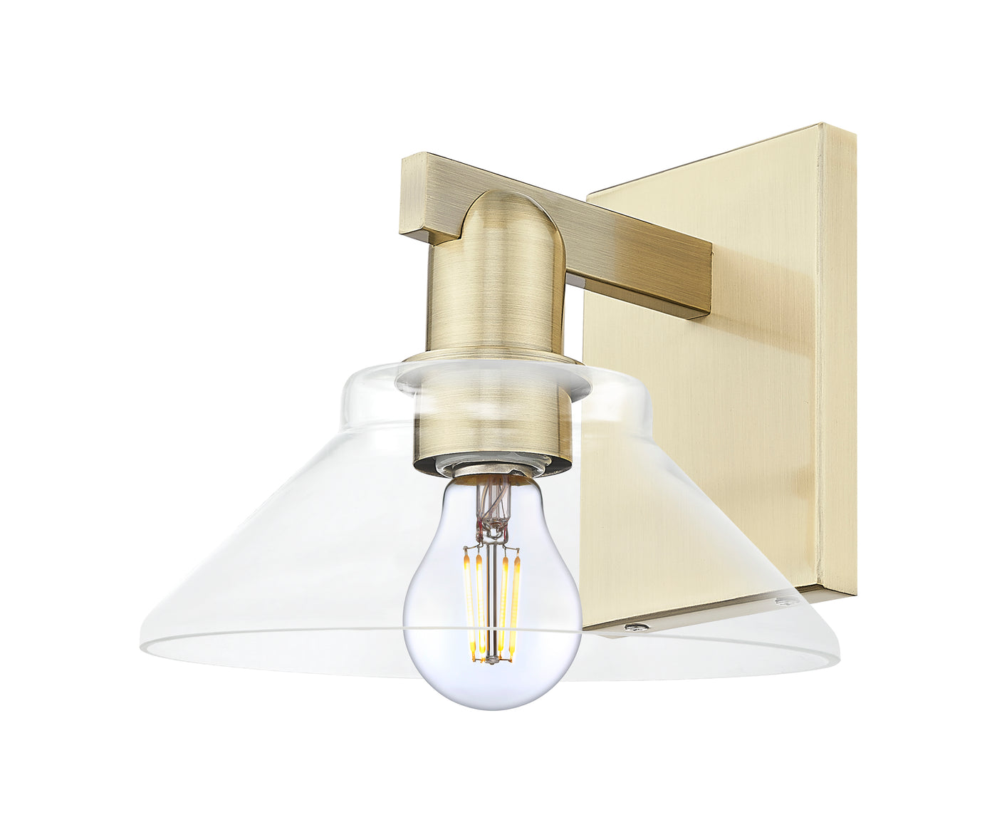Arcadia Sconce Cast Brass Glass Steel
