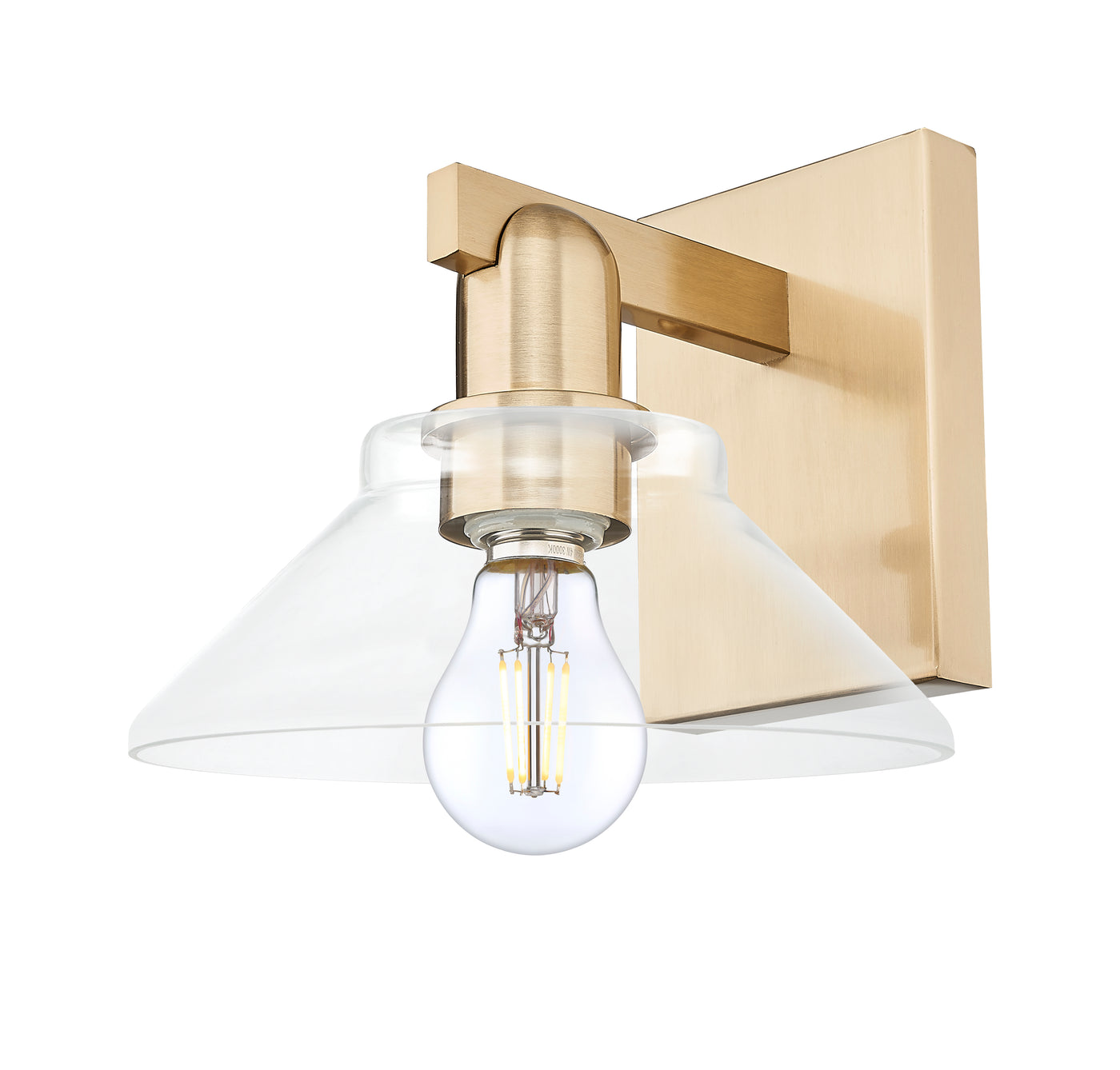 Arcadia Sconce Cast Brass Glass Steel