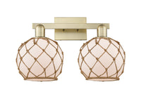 Arcadia Bath Vanity Light Brass Wicker