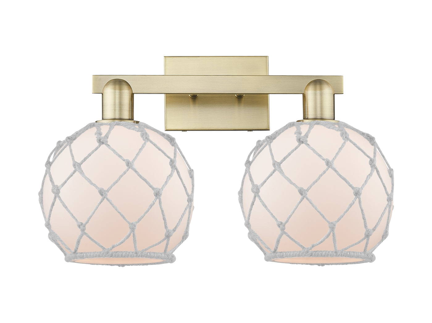 Arcadia Bath Vanity Light Brass Wicker