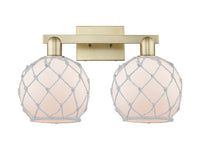 Arcadia Bath Vanity Light Brass Wicker