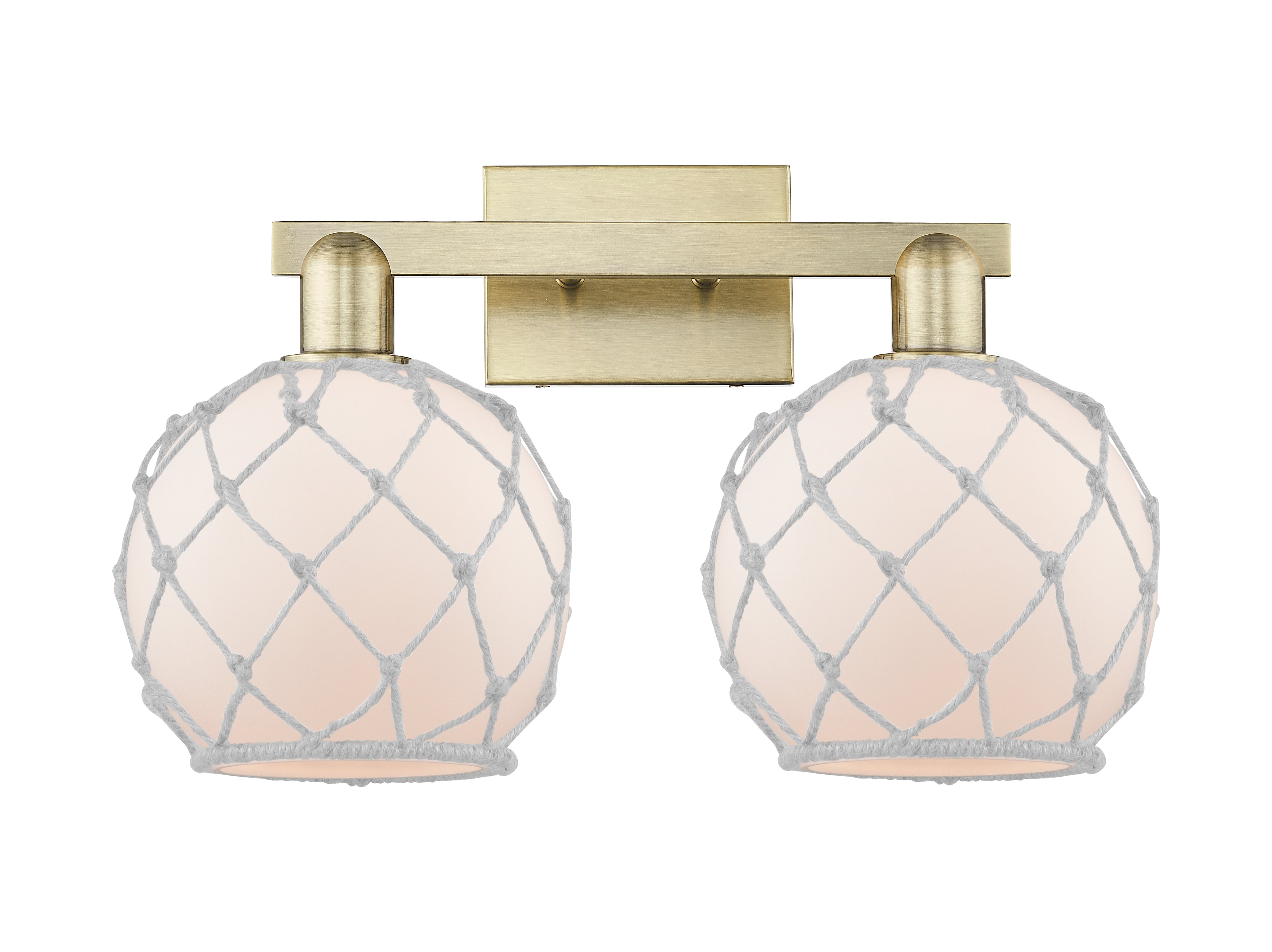 Arcadia Bath Vanity Light Brass Wicker