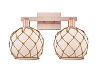 Arcadia Bath Vanity Light Brass Wicker