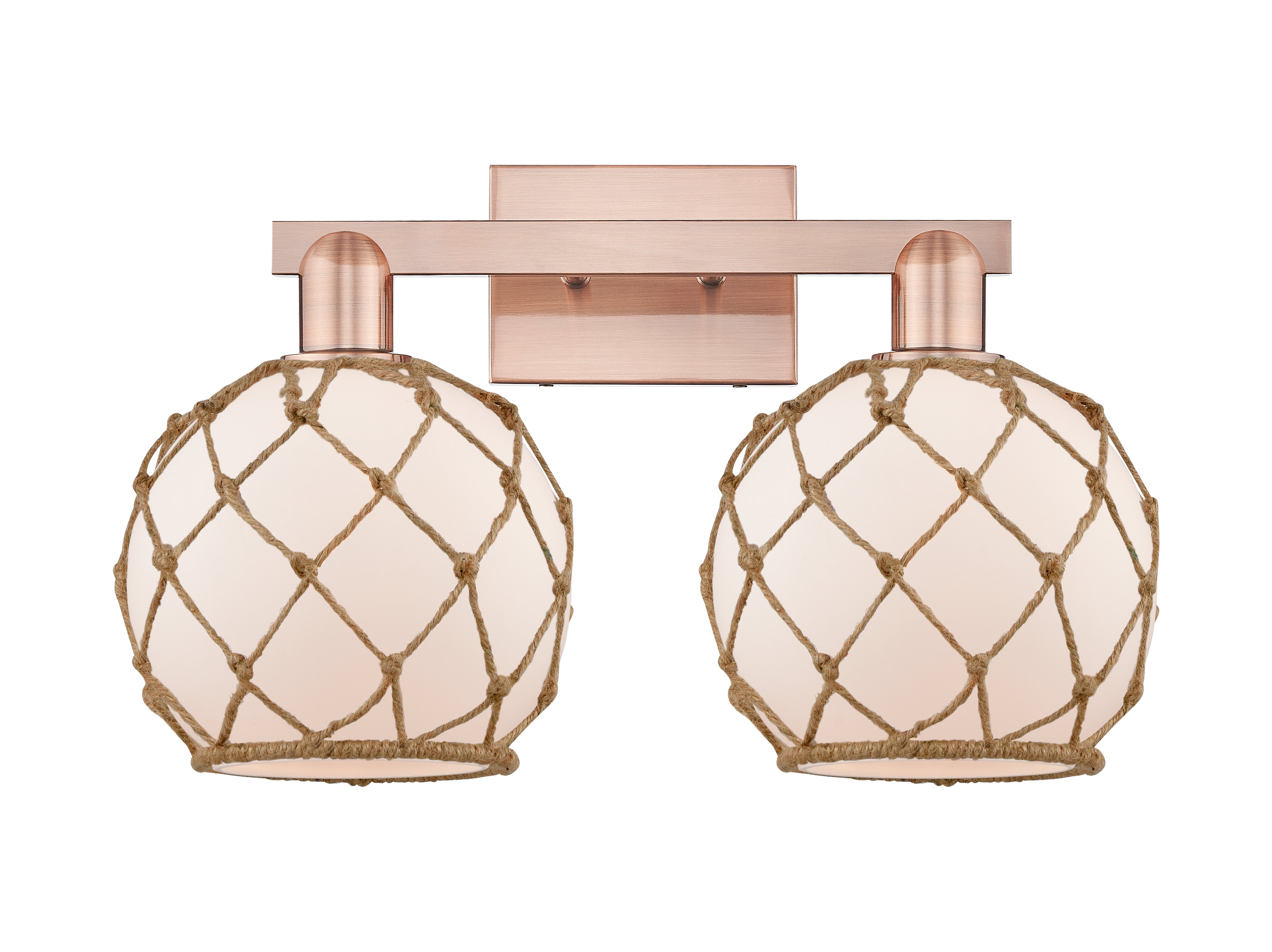 Arcadia Bath Vanity Light Brass Wicker