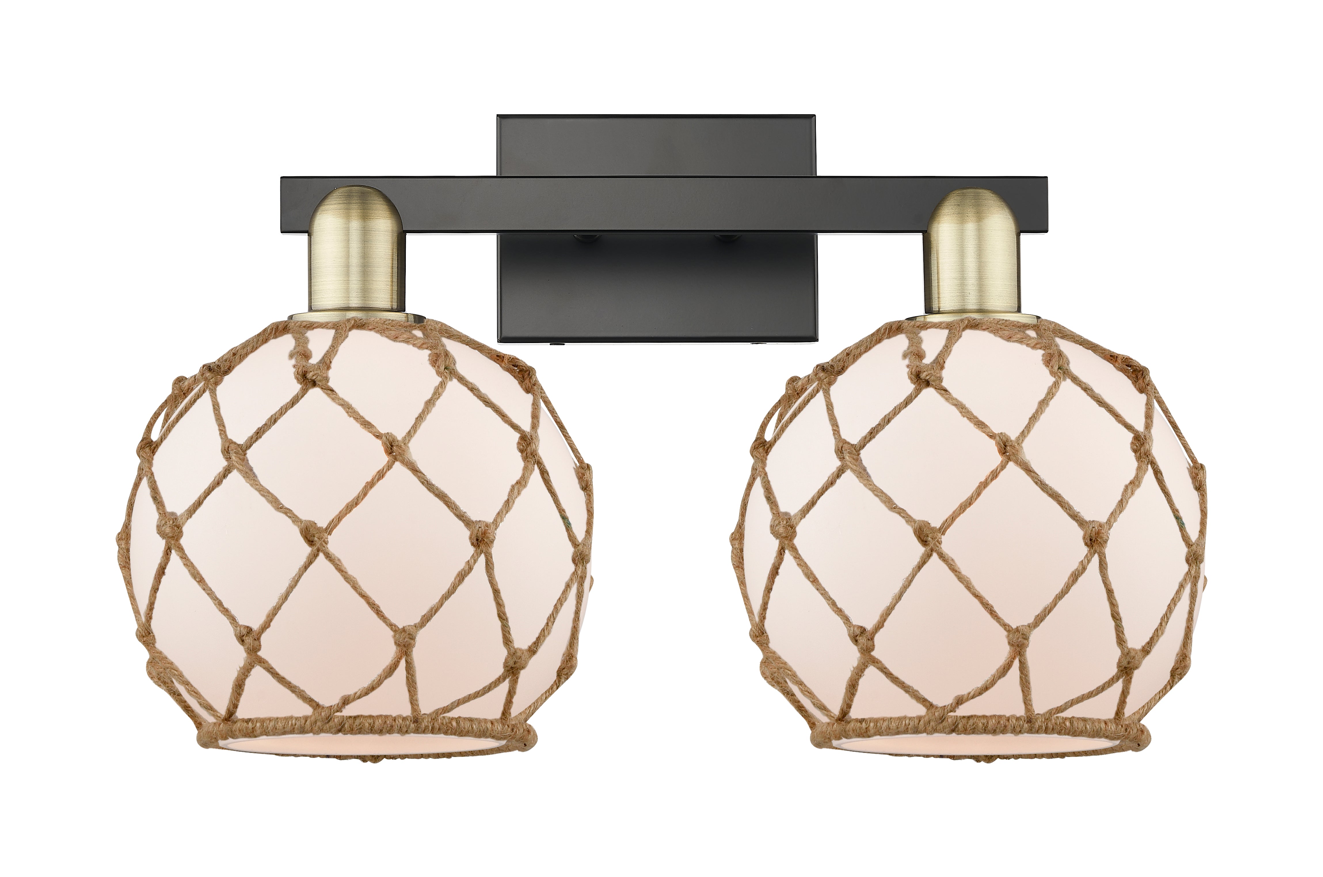 Arcadia Bath Vanity Light Brass Wicker