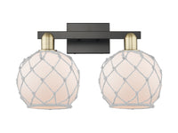 Arcadia Bath Vanity Light Brass Wicker