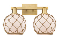 Arcadia Bath Vanity Light Brass Wicker