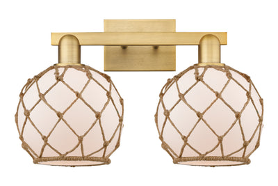 Arcadia Bath Vanity Light Brass Wicker