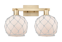 Arcadia Bath Vanity Light Brass Wicker