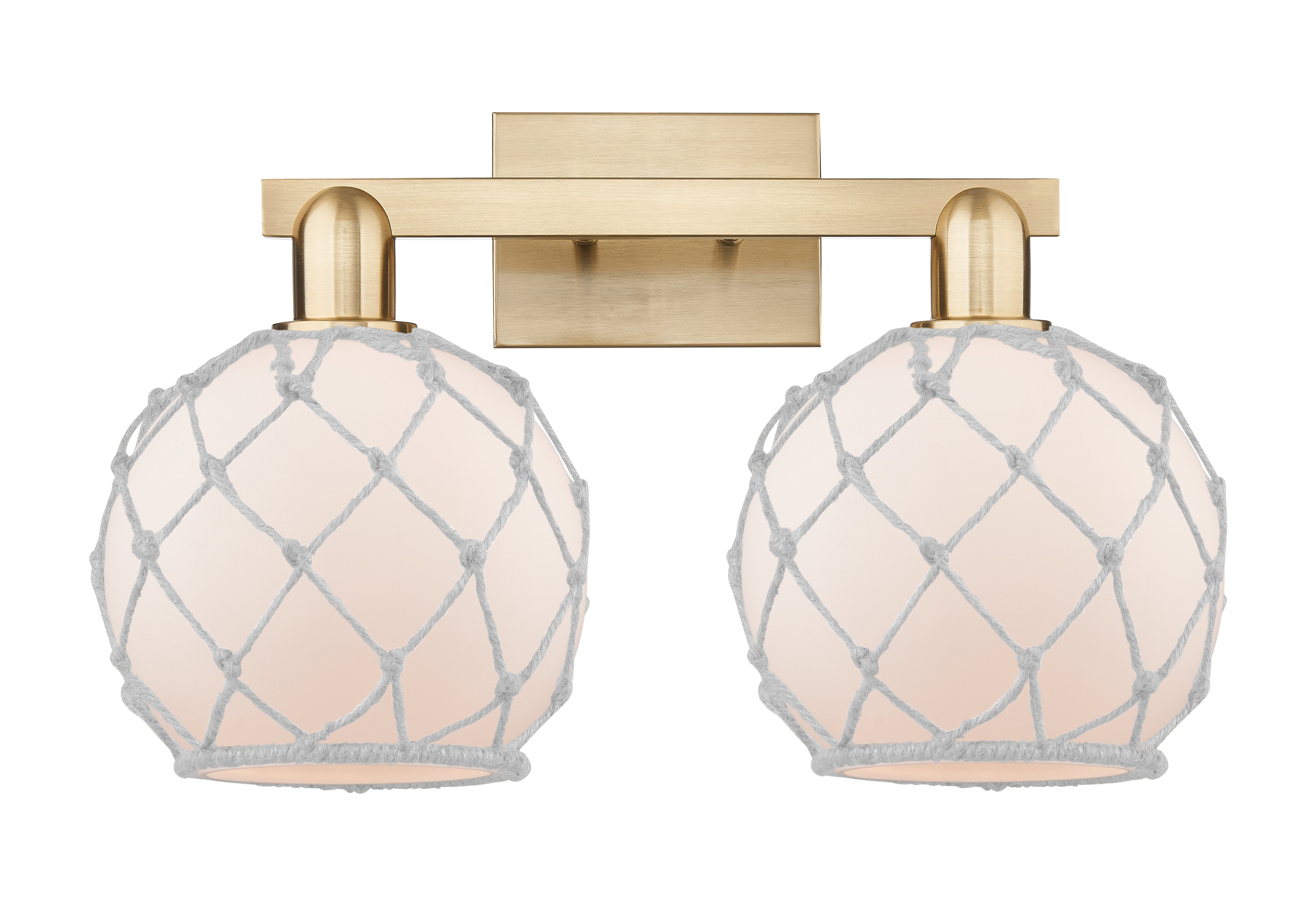 Arcadia Bath Vanity Light Brass Wicker