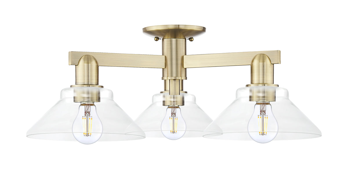 Arcadia Semi-Flush Mount Brushed Satin Nickel