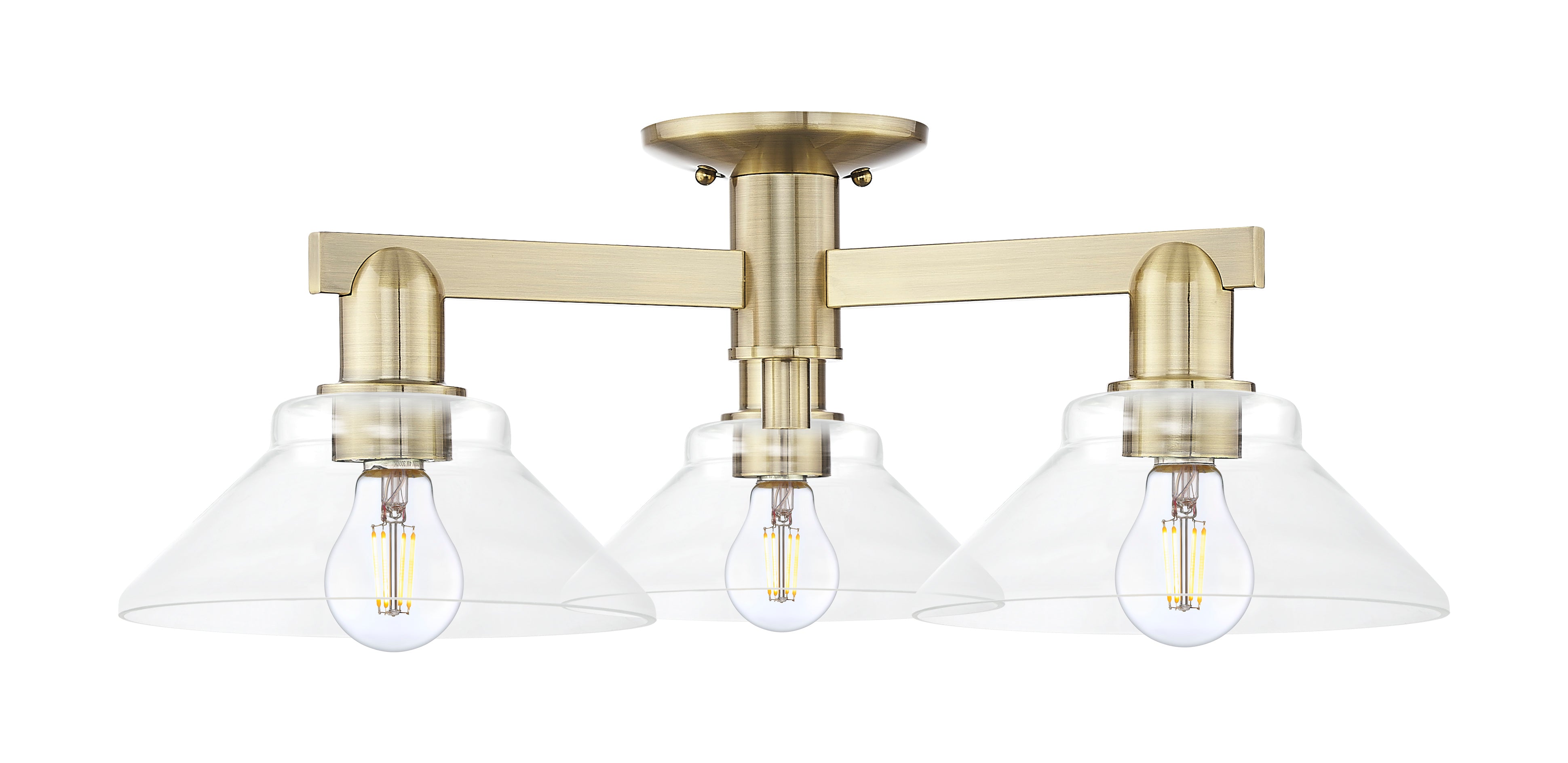 Arcadia Semi-Flush Mount Brushed Satin Nickel