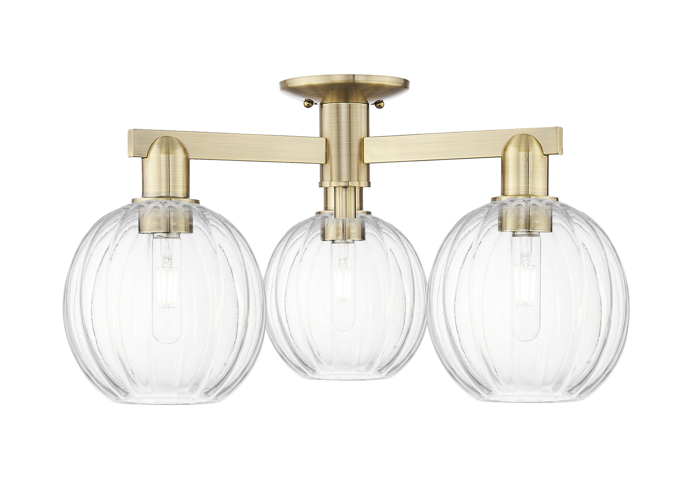 Arcadia Semi-Flush Mount Brushed Satin Nickel