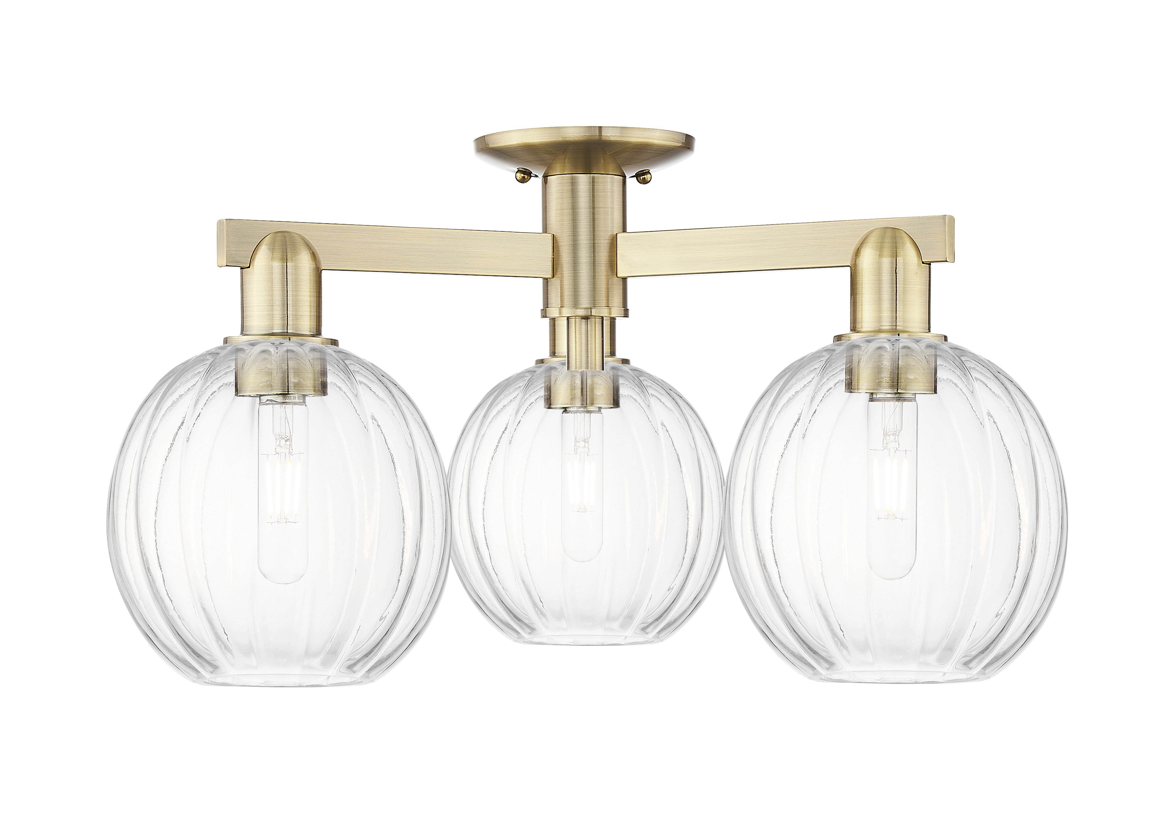 Arcadia Semi-Flush Mount Brushed Satin Nickel