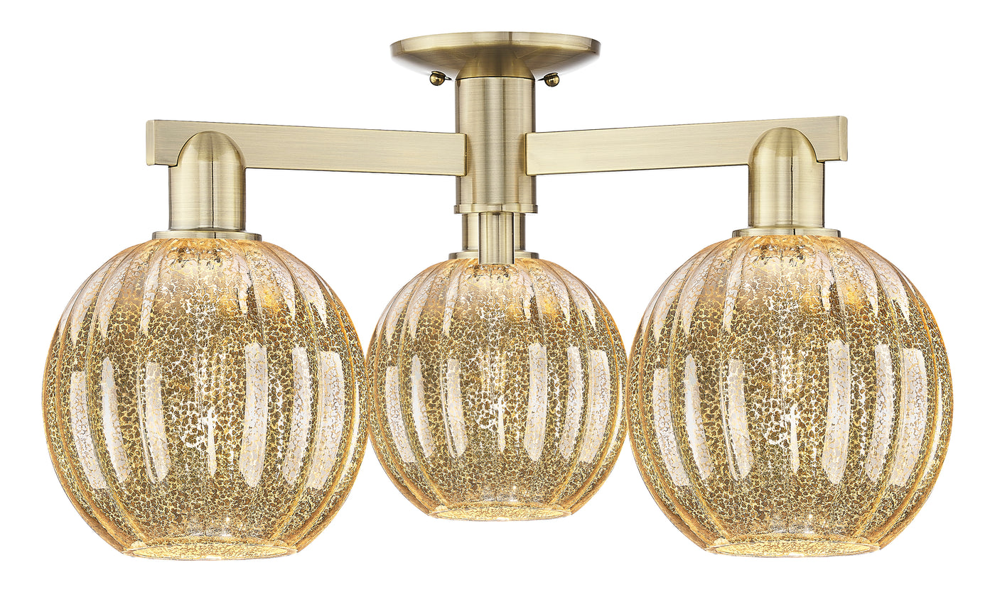 Arcadia Semi-Flush Mount Brushed Satin Nickel