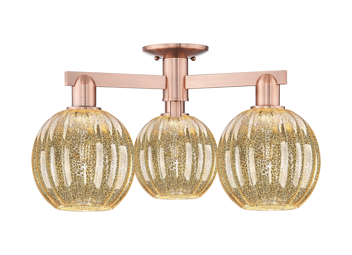 Arcadia Semi-Flush Mount Brushed Satin Nickel