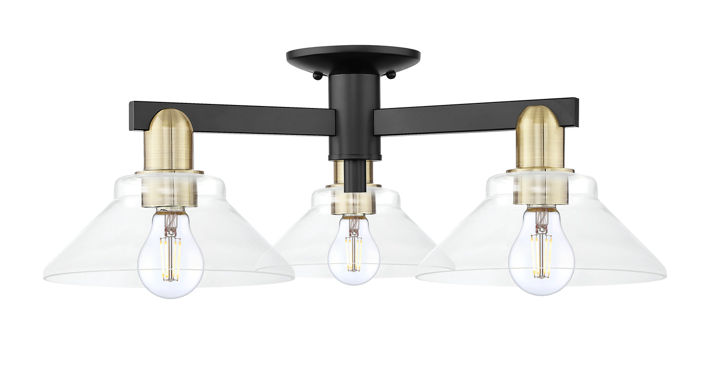 Arcadia Semi-Flush Mount Brushed Satin Nickel