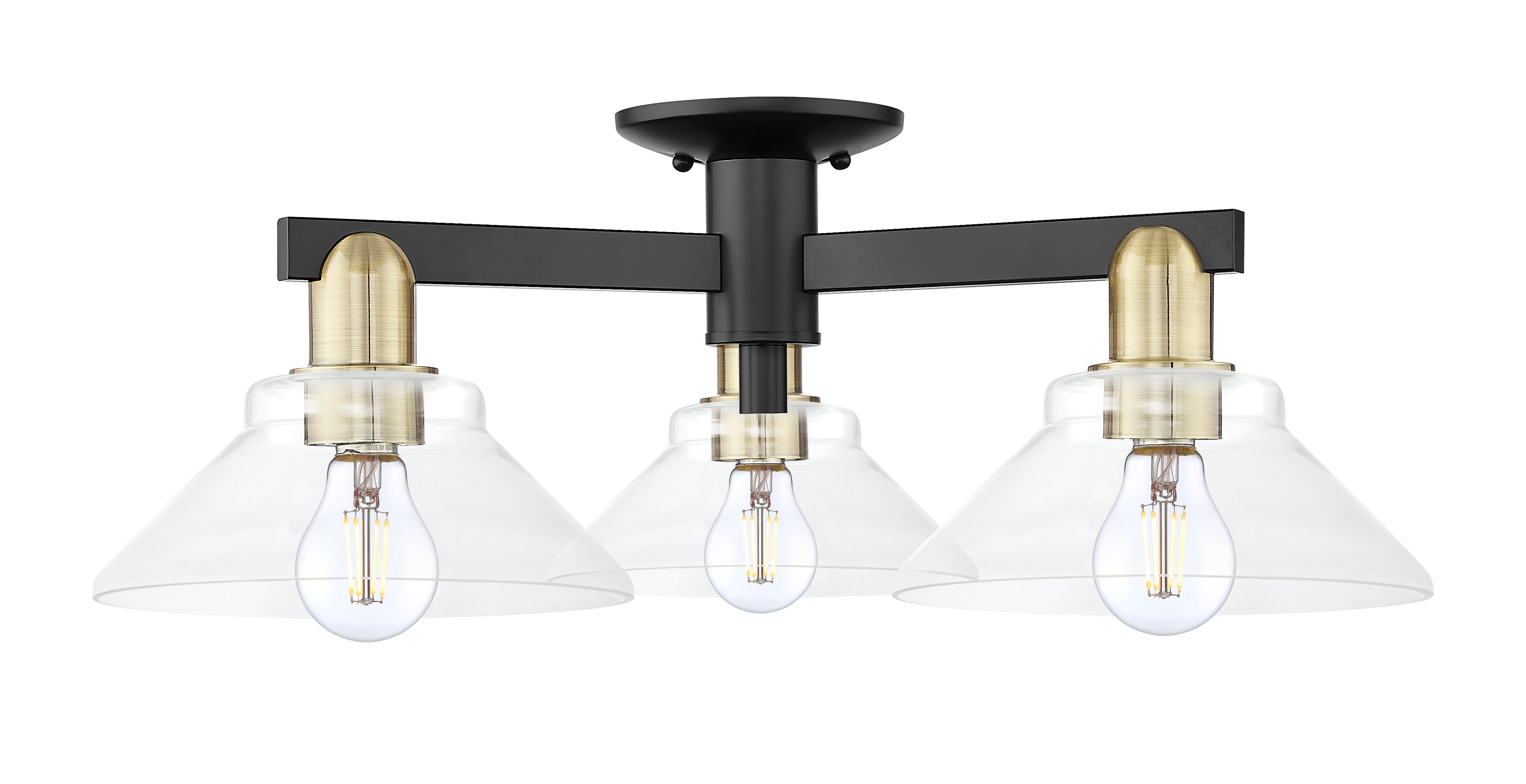 Arcadia Semi-Flush Mount Brushed Satin Nickel
