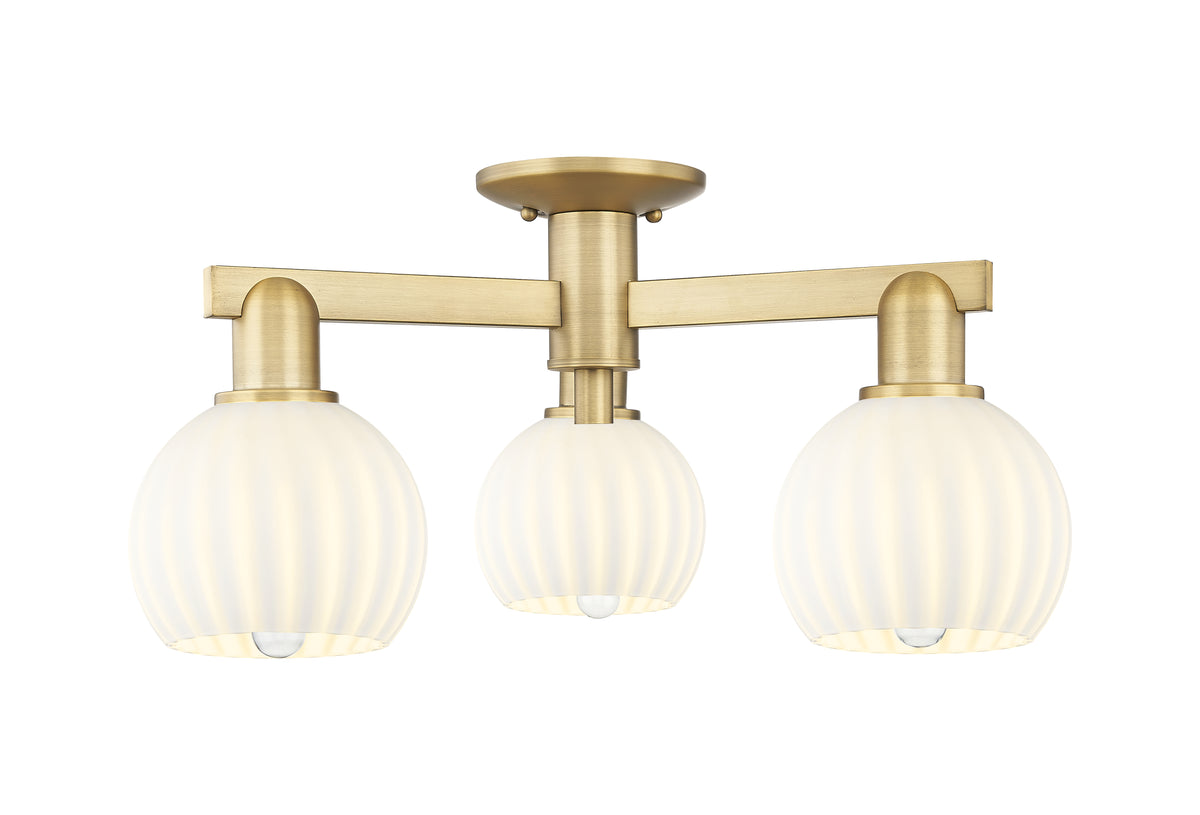 Arcadia Semi-Flush Mount Brushed Satin Nickel