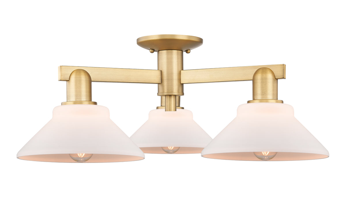 Arcadia Semi-Flush Mount Brushed Satin Nickel
