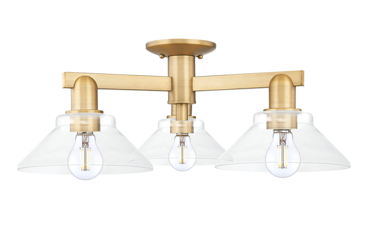 Arcadia Semi-Flush Mount Brushed Satin Nickel