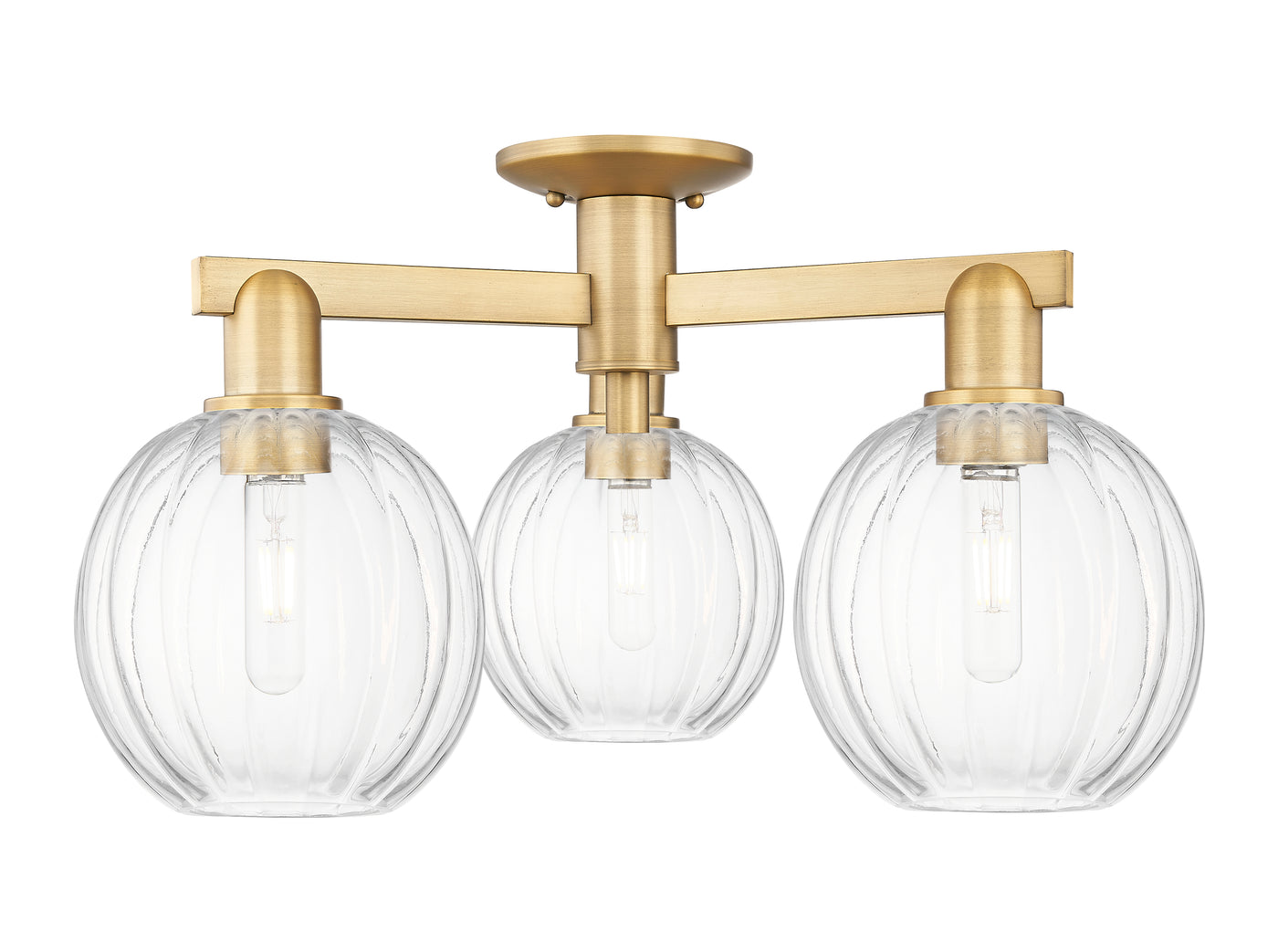 Arcadia Semi-Flush Mount Brushed Satin Nickel