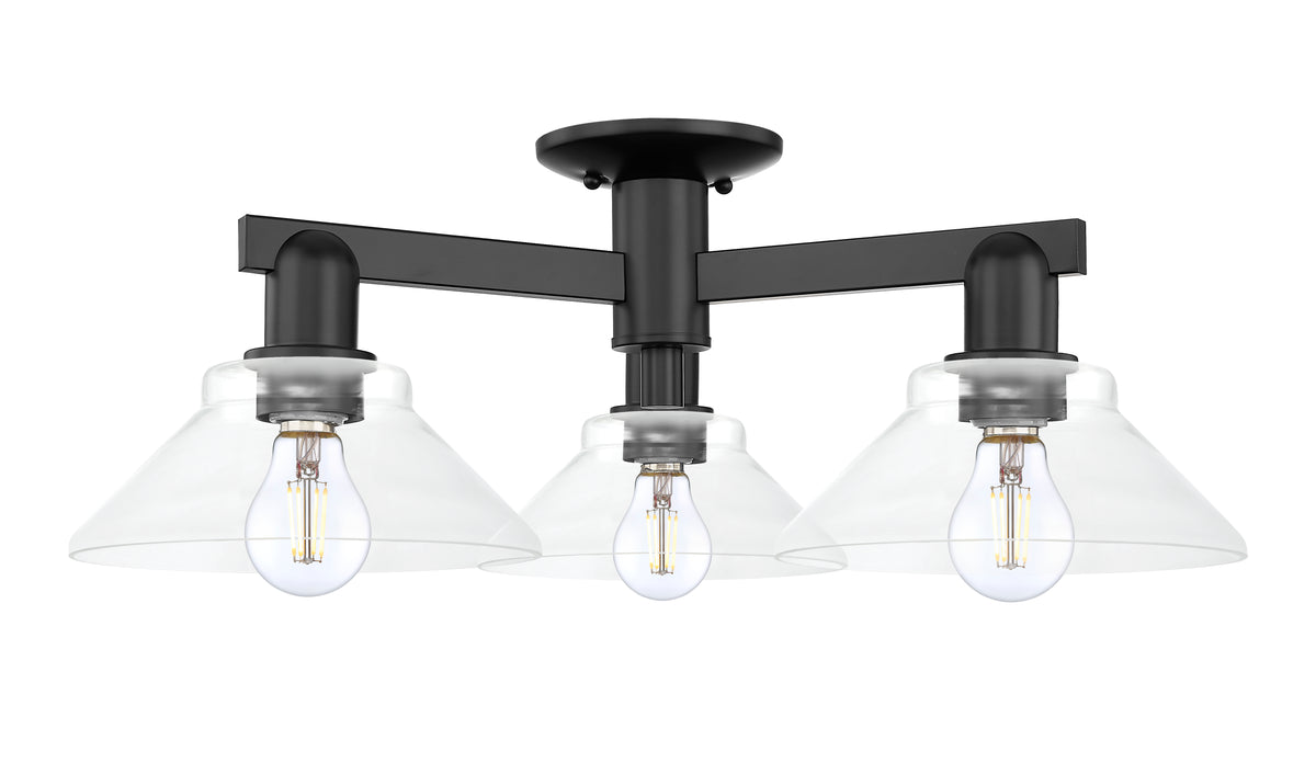 Arcadia Semi-Flush Mount Brushed Satin Nickel