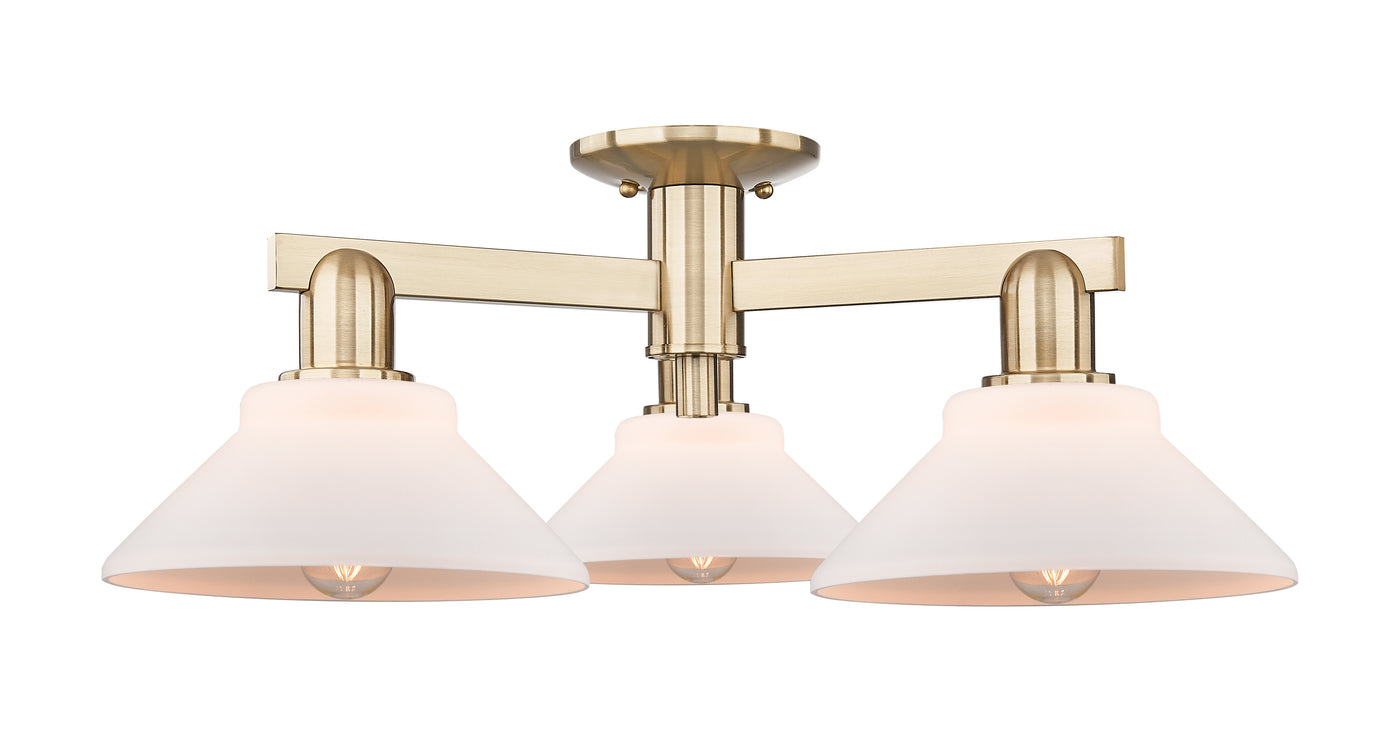 Arcadia Semi-Flush Mount Brushed Satin Nickel