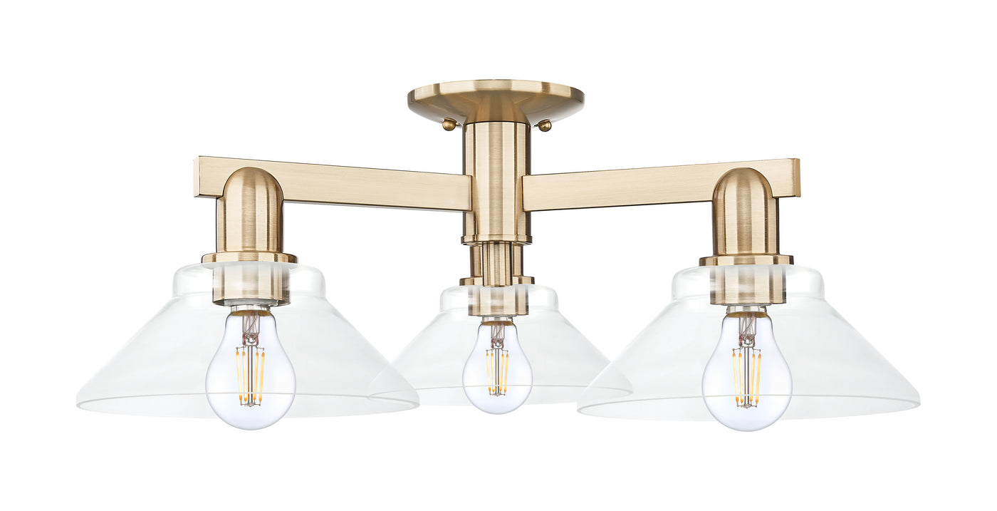 Arcadia Semi-Flush Mount Brushed Satin Nickel