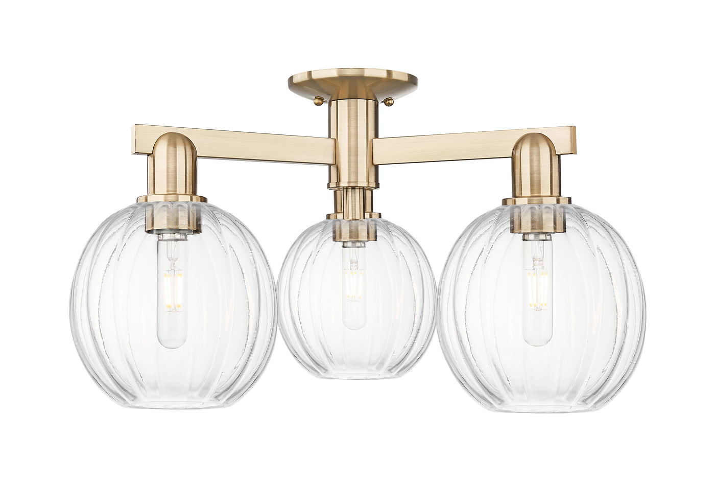 Arcadia Semi-Flush Mount Brushed Satin Nickel