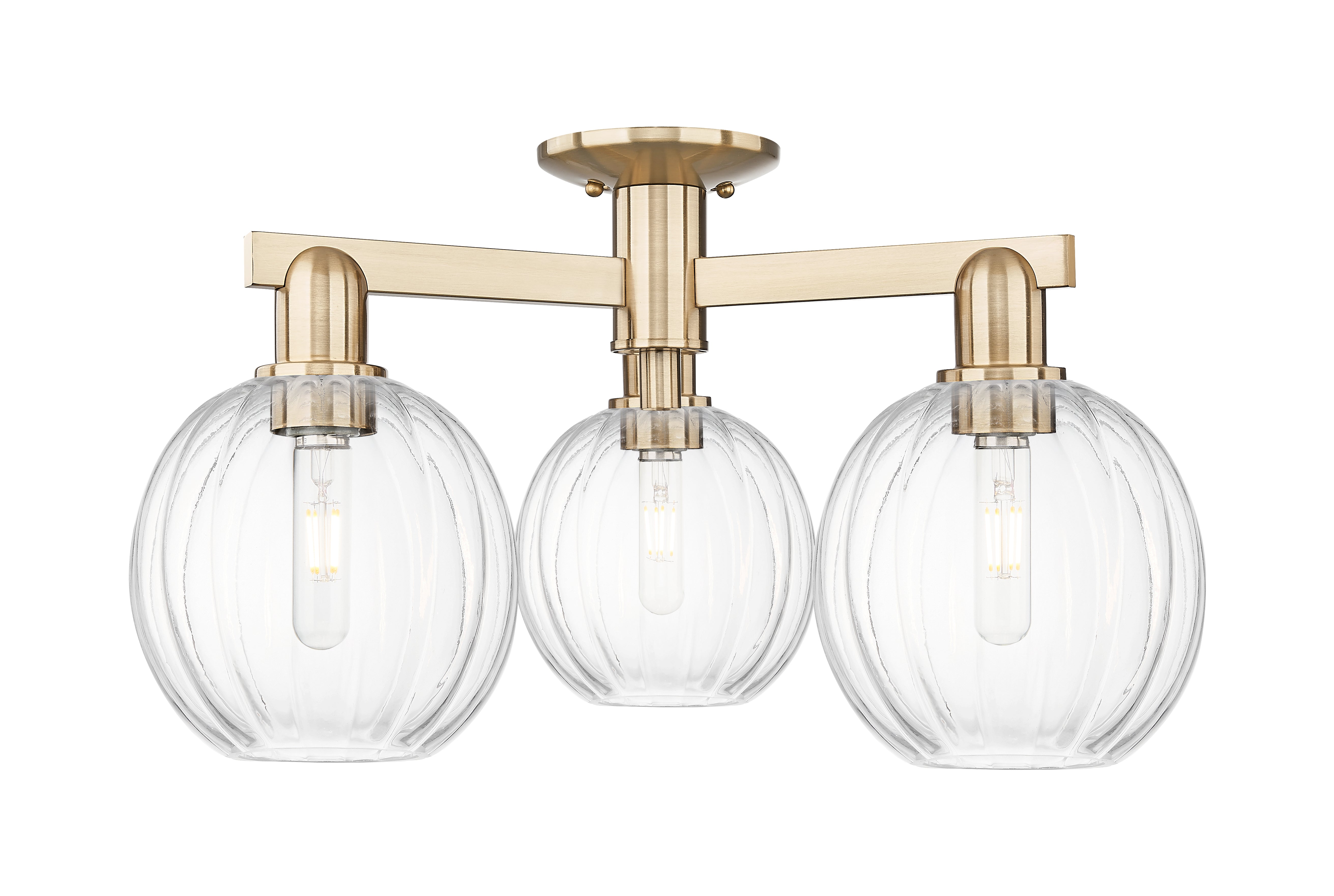 Arcadia Semi-Flush Mount Brushed Satin Nickel