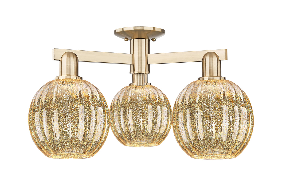 Arcadia Semi-Flush Mount Brushed Satin Nickel