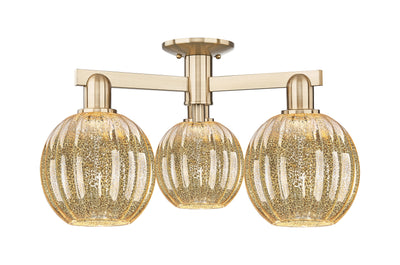 Arcadia Semi-Flush Mount Brushed Satin Nickel