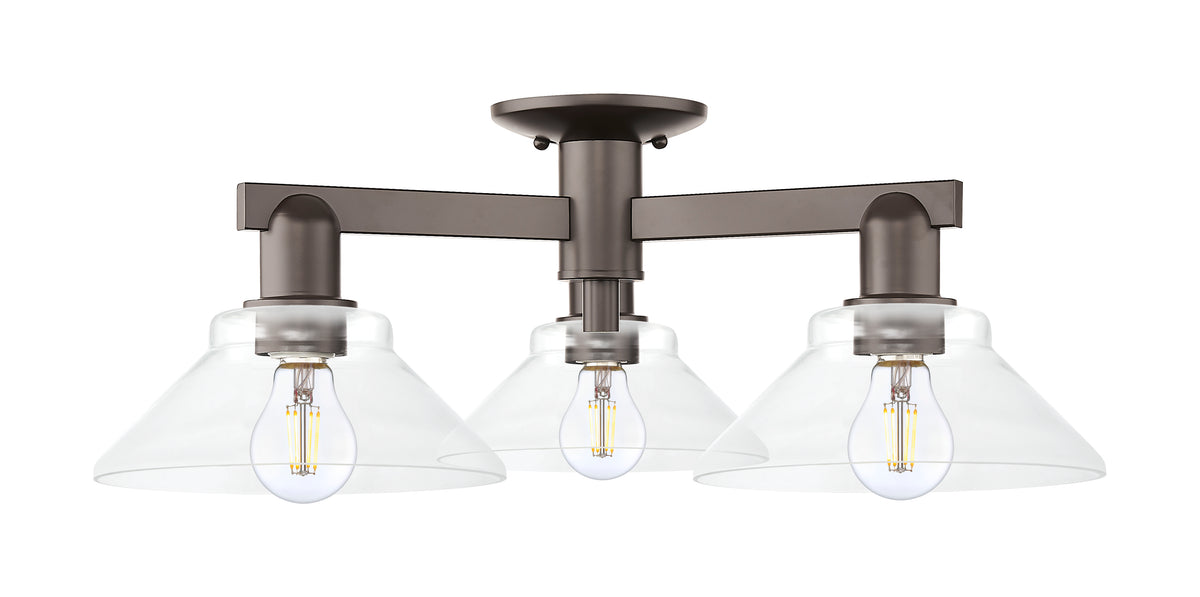 Arcadia Semi-Flush Mount Brushed Satin Nickel