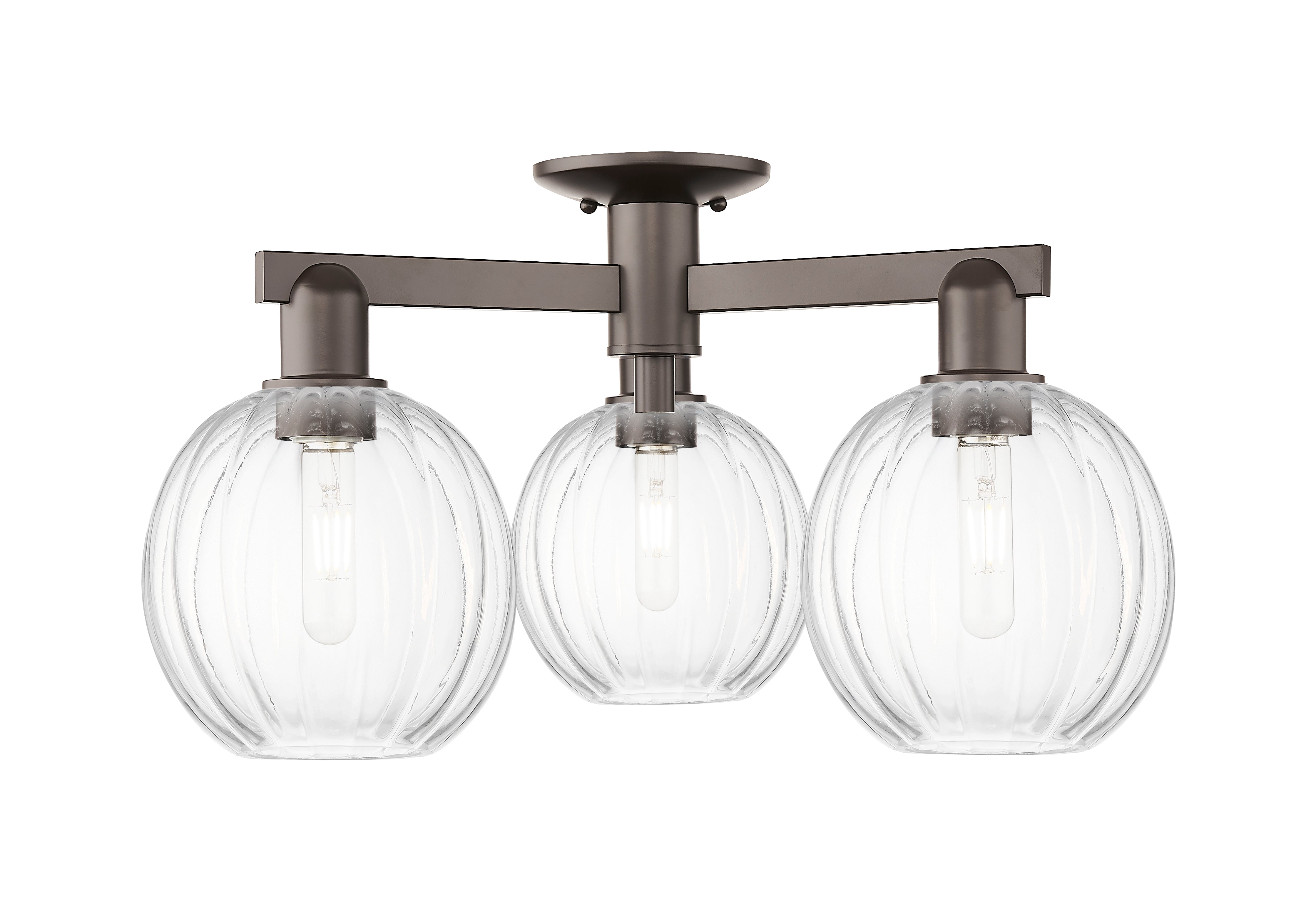 Arcadia Semi-Flush Mount Brushed Satin Nickel