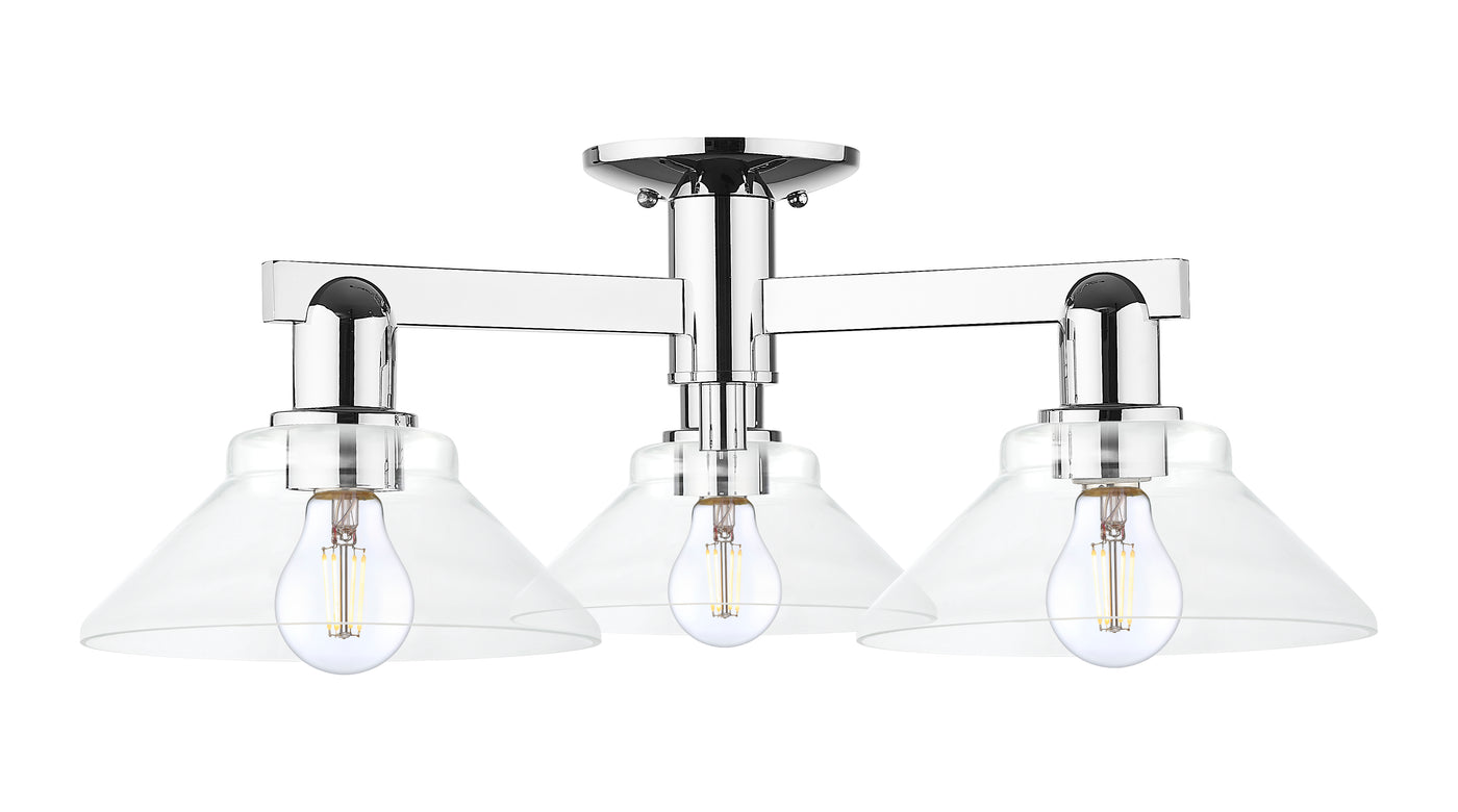 Arcadia Semi-Flush Mount Brushed Satin Nickel