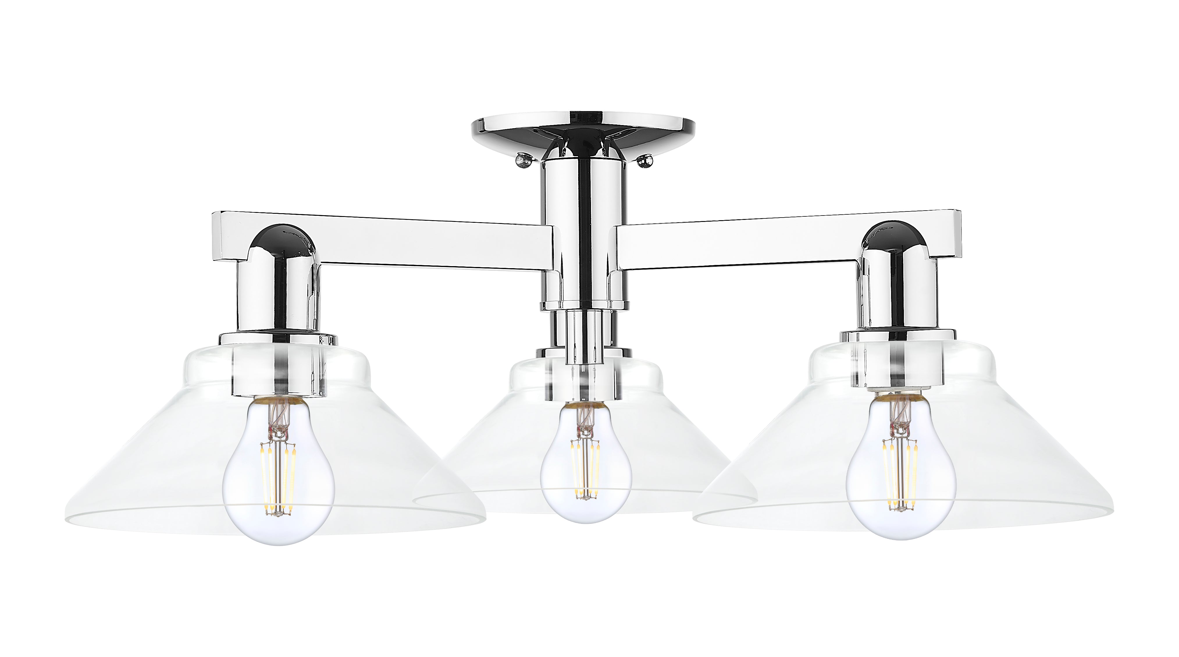 Arcadia Semi-Flush Mount Brushed Satin Nickel