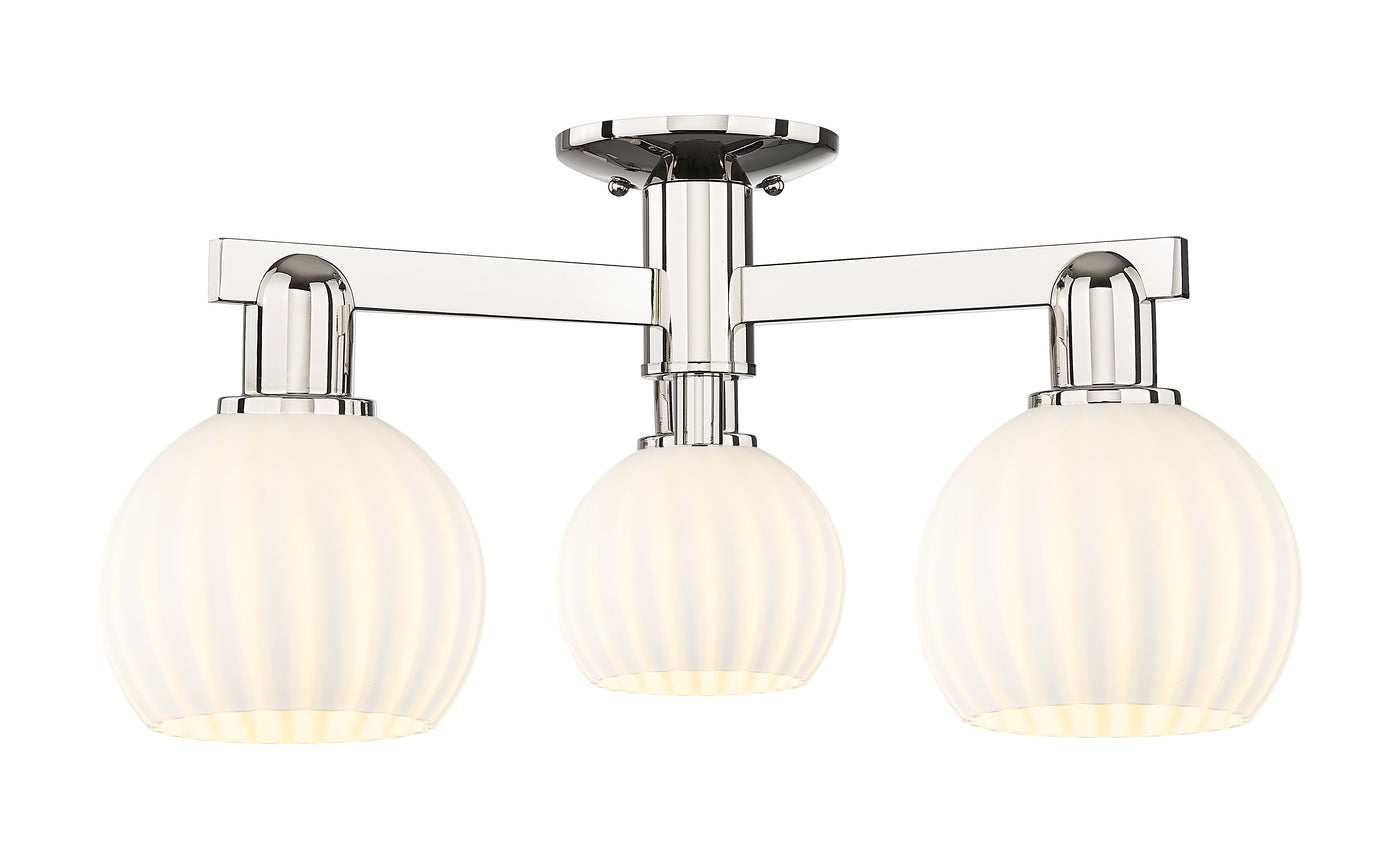 Arcadia Semi-Flush Mount Brushed Satin Nickel