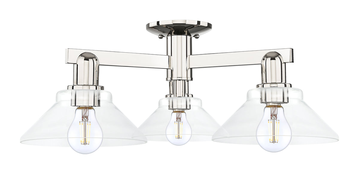 Arcadia Semi-Flush Mount Brushed Satin Nickel