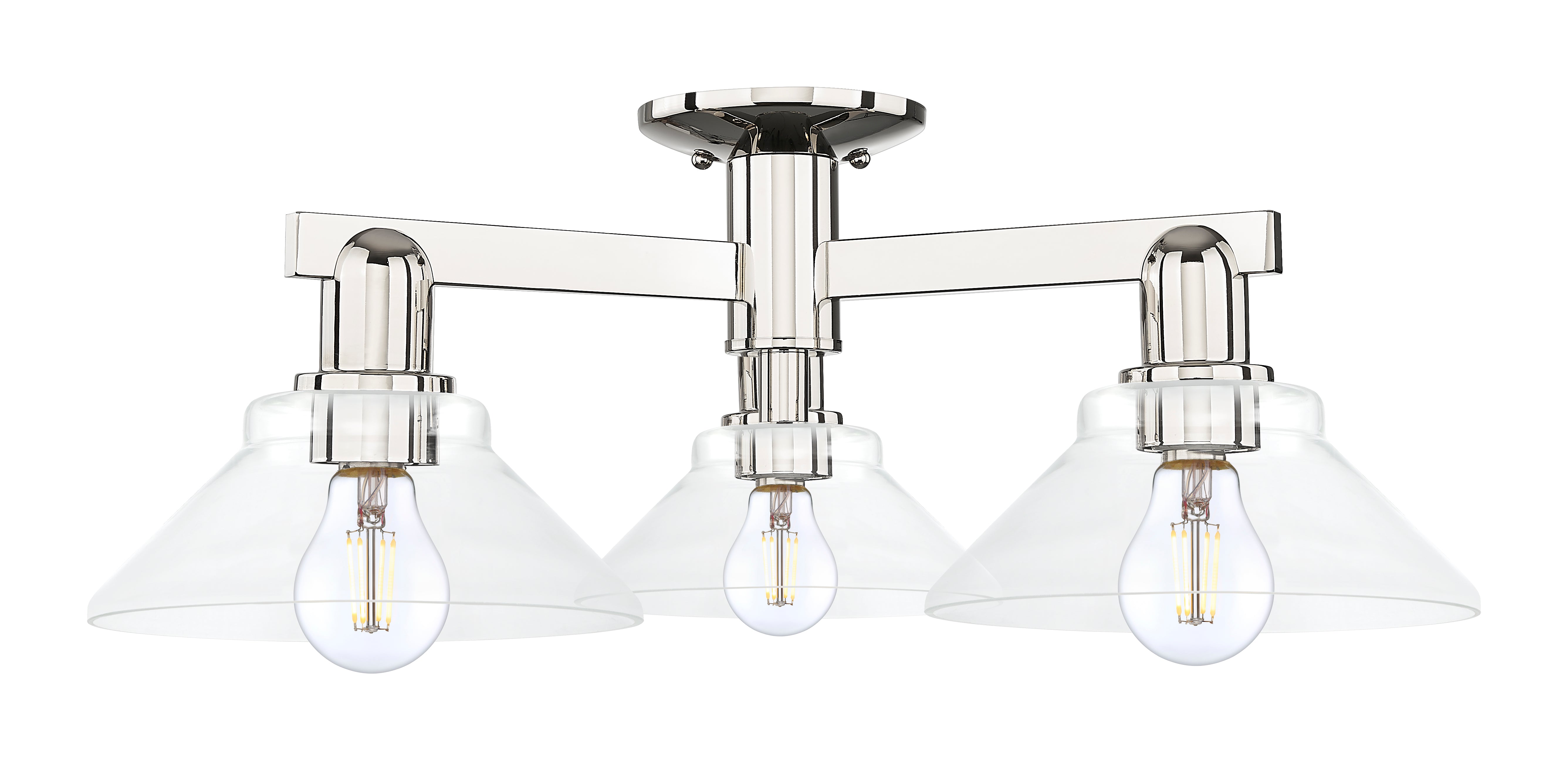 Arcadia Semi-Flush Mount Brushed Satin Nickel