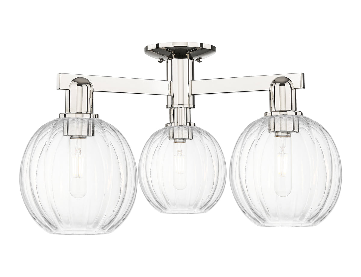 Arcadia Semi-Flush Mount Brushed Satin Nickel