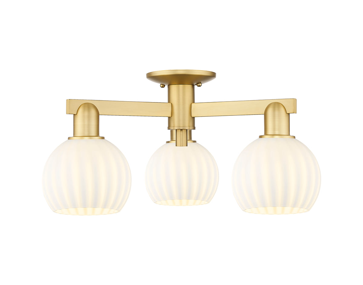 Arcadia Semi-Flush Mount Brushed Satin Nickel