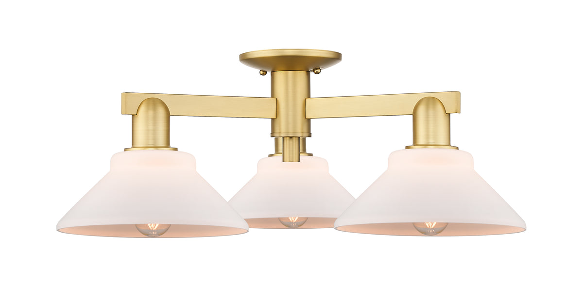 Arcadia Semi-Flush Mount Brushed Satin Nickel