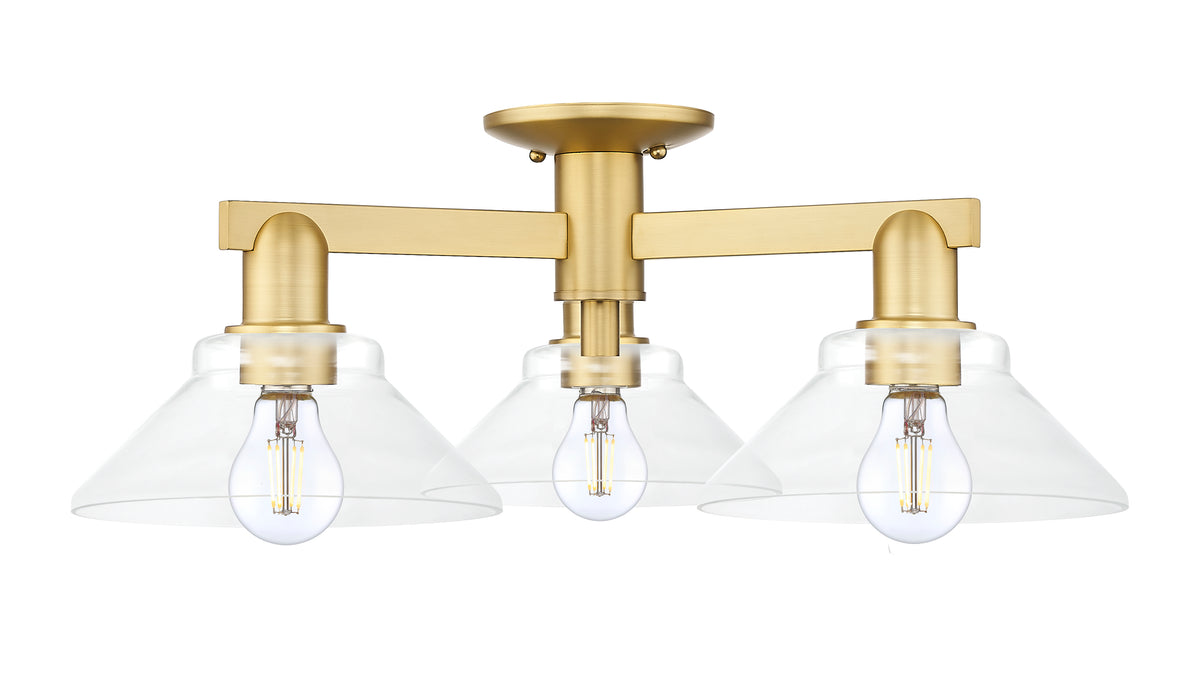Arcadia Semi-Flush Mount Brushed Satin Nickel
