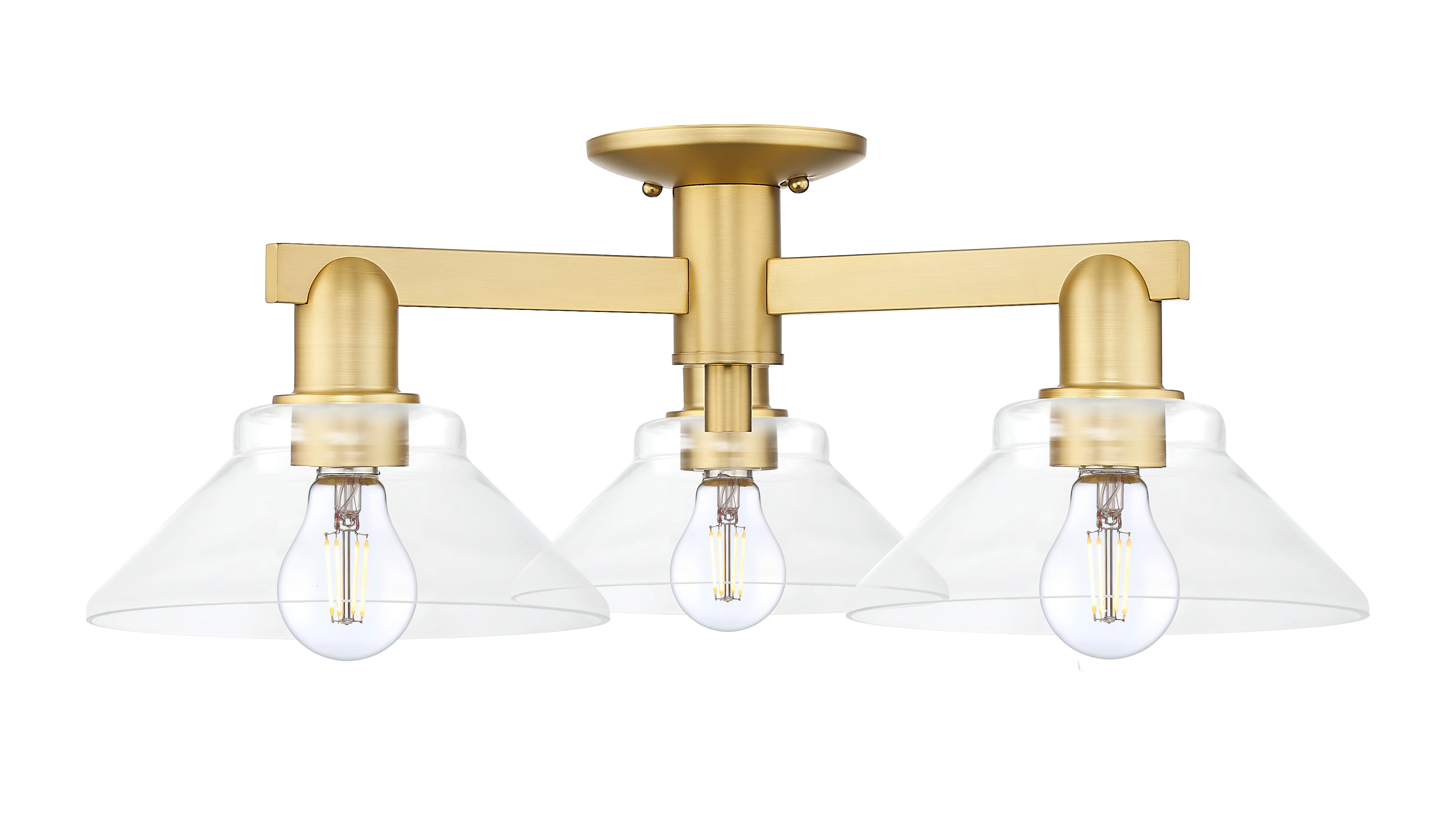 Arcadia Semi-Flush Mount Brushed Satin Nickel